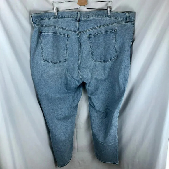 Old Navy High Waisted Button Fly Slouchy Straight Rip Repair Jeans, Plus Size 28 - Picture 10 of 12